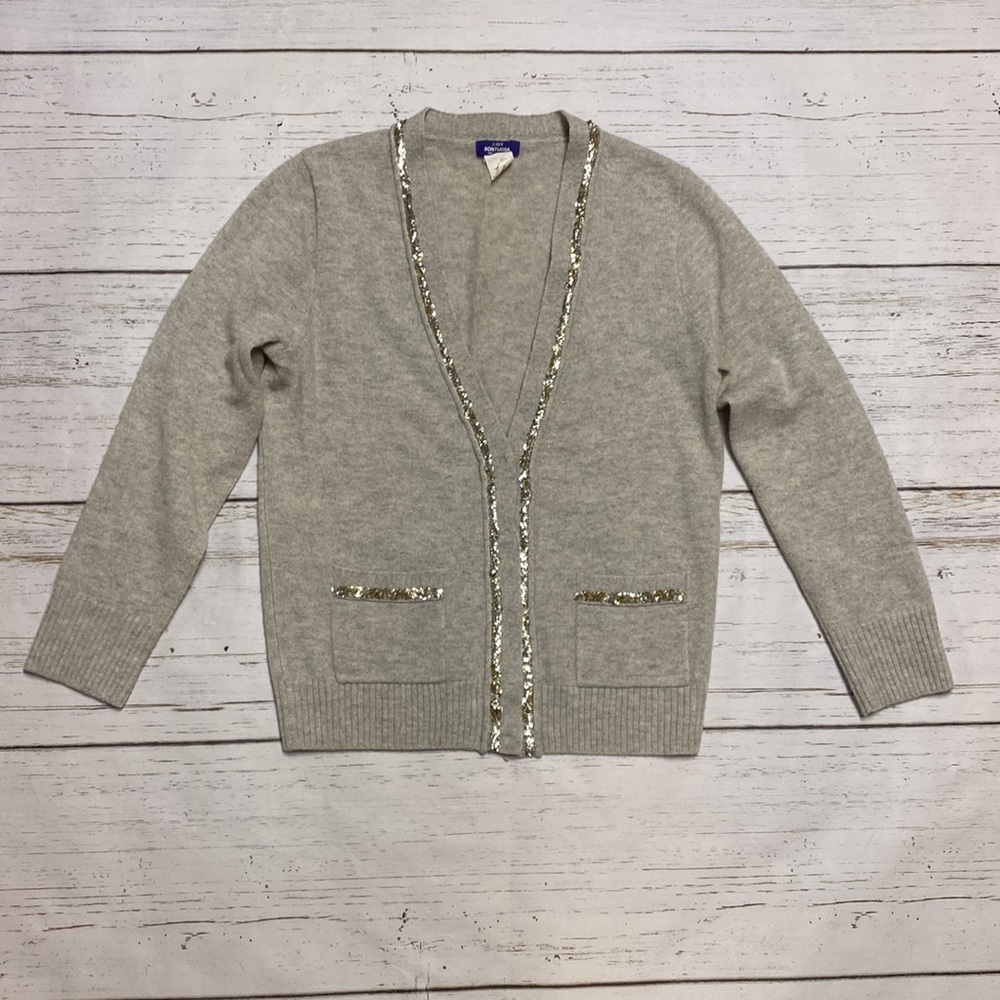 J. Crew Sontuosa Cashmere Sequin Pocket Cardigan